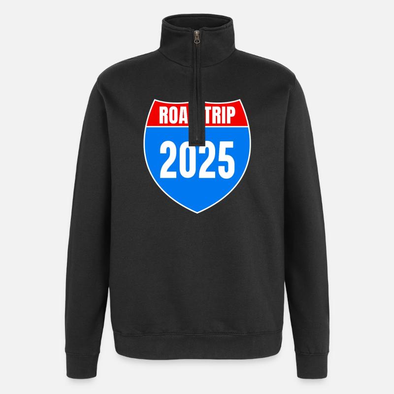 Road Trip 2025 Summer Vacation - Quarter-Zip Sweatshirt - black