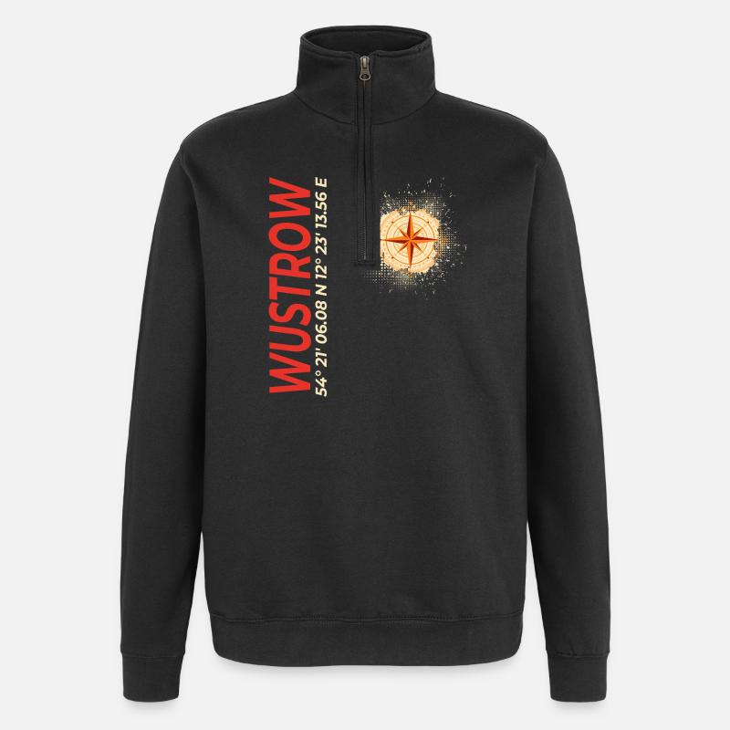 Wustrow - Quarter-Zip-Sweatshirt - Schwarz