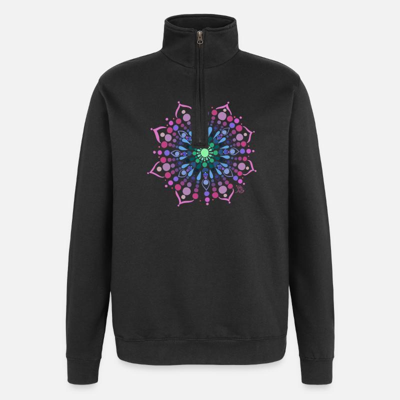 Mandala Liebe - Quarter-Zip-Sweatshirt - Schwarz