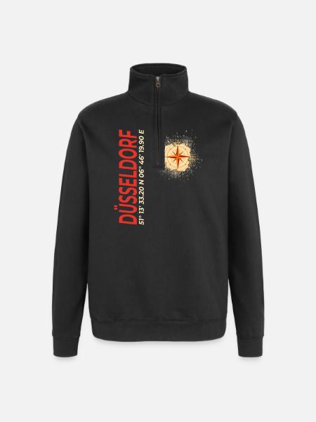 Düsseldorf - Quarter-Zip-Sweatshirt - Schwarz