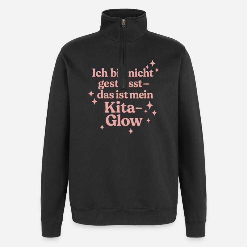 Ich bin nicht gestresst... (rosa) - Quarter-Zip-Sweatshirt - Schwarz