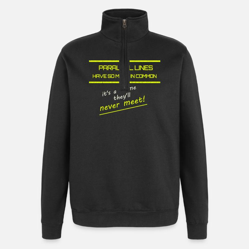 Drôle de lignes parallèles Math Tee - Sweat à zip 1/4 - noir
