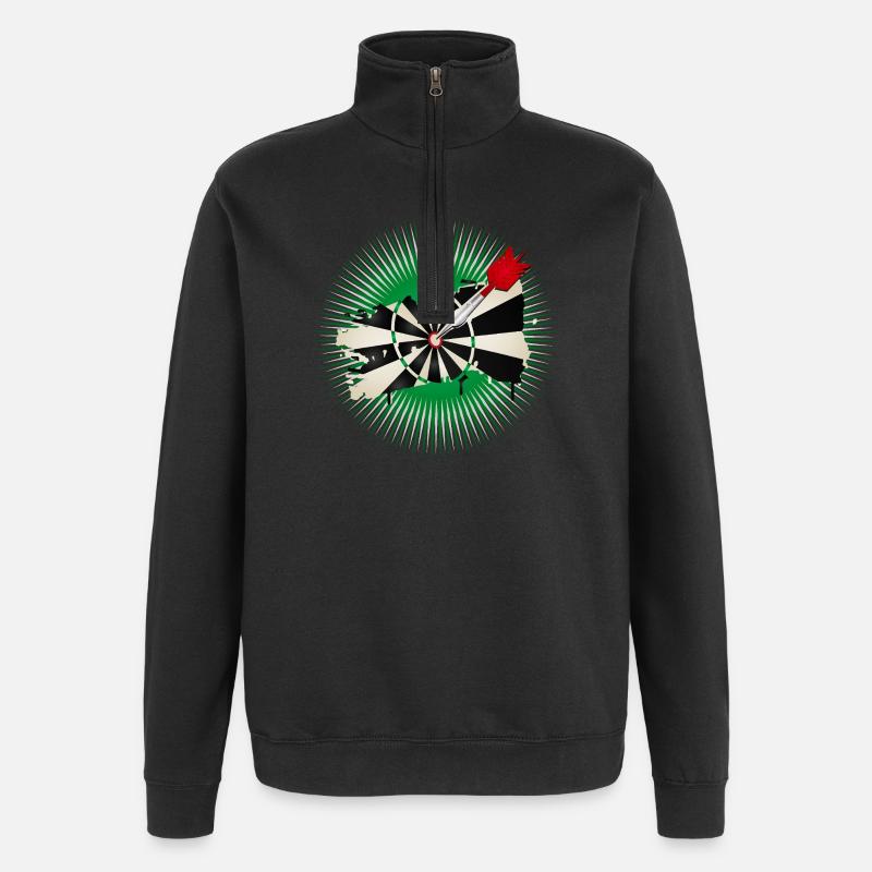 Dartscheibe im Graffiti-Stil mit Treffer - Quarter-Zip-Sweatshirt - Schwarz
