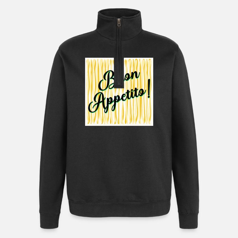 Spaghetti Bon appétit - Sweat à zip 1/4 - noir