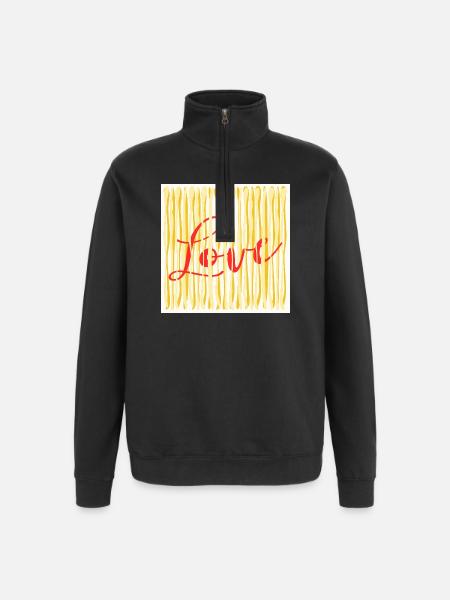 LOVE PASTA SPAGHETTI COOKING - Quarter-Zip Sweatshirt - black