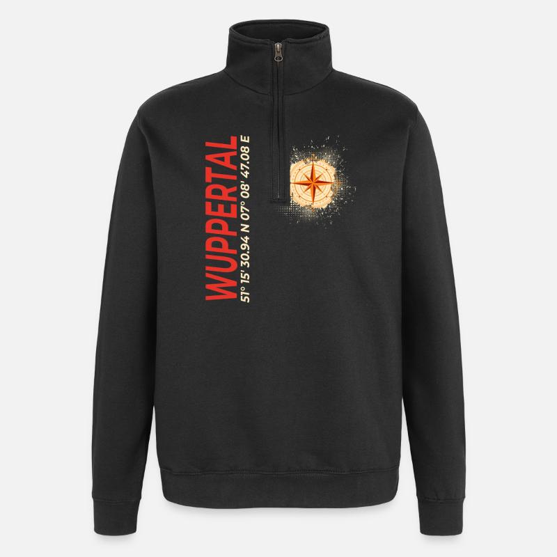 Wuppertal - Quarter-Zip-Sweatshirt - Schwarz