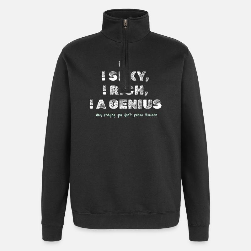 Boolean Joke – Funny Dev Tee - Quarter-Zip Sweatshirt - black