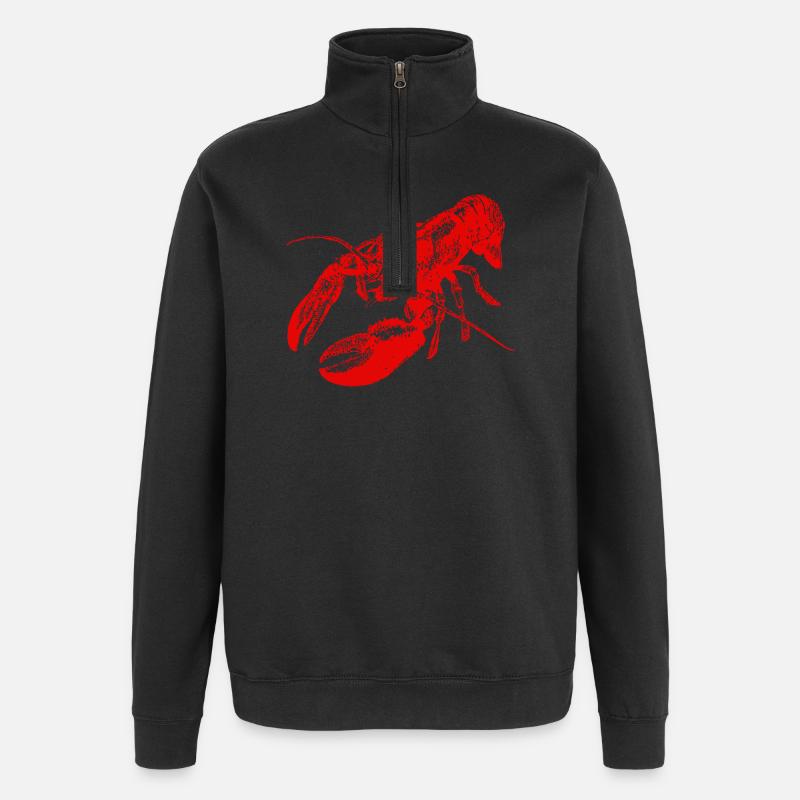 Conception graphique audacieuse de homard rouge - Sweat à zip 1/4 - noir