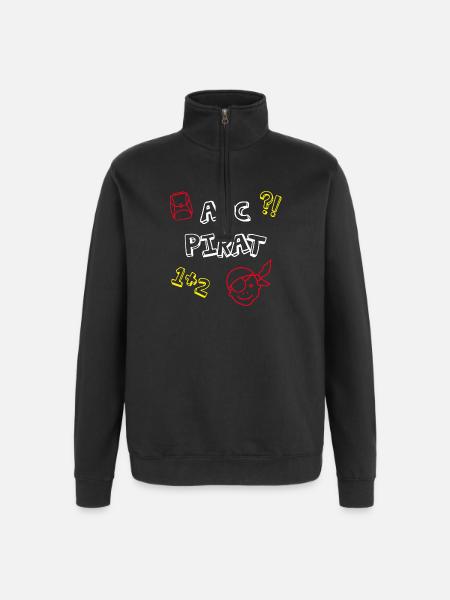 ABC Pirate School Enrollation School Comic Kids Celebration - Sweat à zip 1/4 - noir