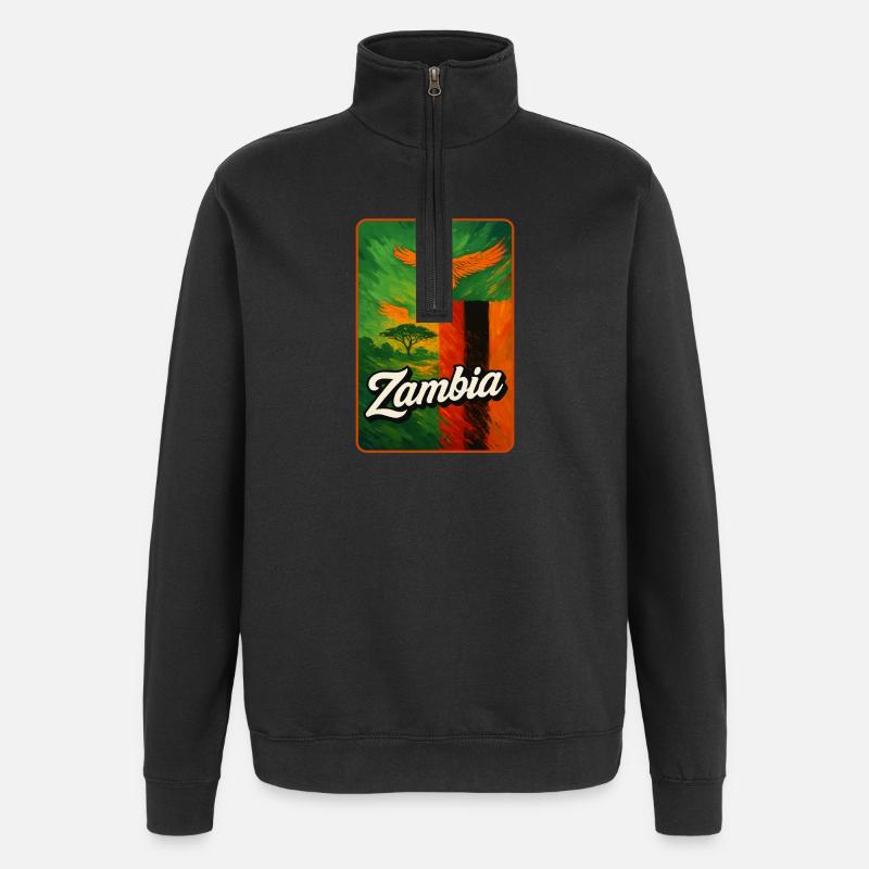 Zambia – Eagles over Africa's expanses - Quarter-Zip Sweatshirt - black