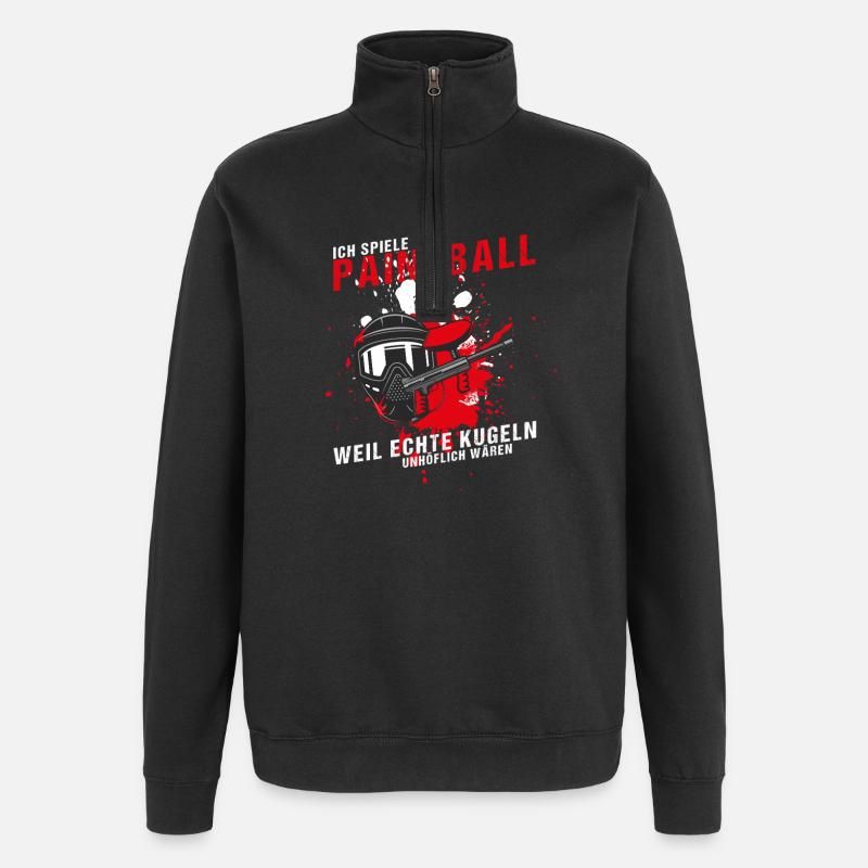 Paintball - Quarter-Zip-Sweatshirt - Schwarz