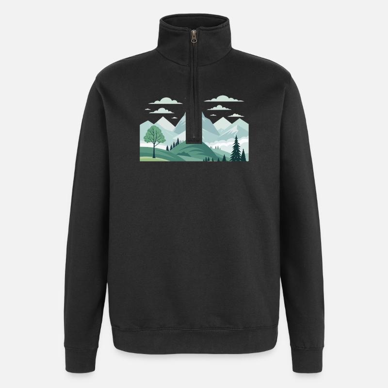 Mountains - Quarter-Zip Sweatshirt - black