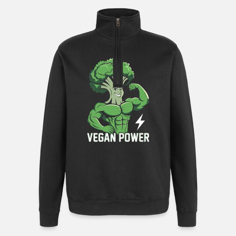 Puissance végétalienne - Sweat à zip 1/4 - noir