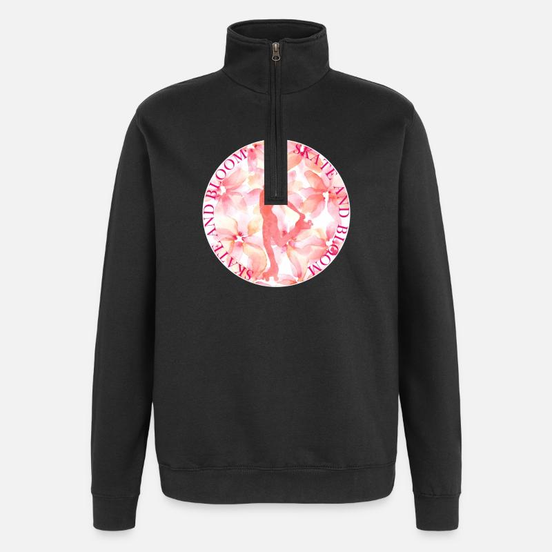 SKATE AND BLOOM - Quarter-Zip Sweatshirt - black
