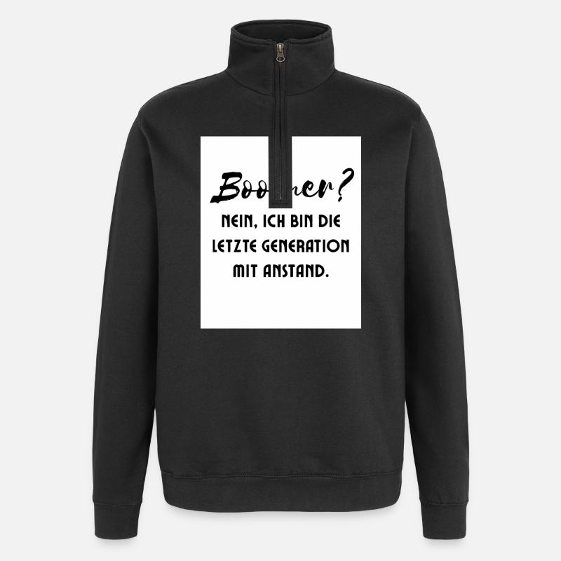 Generation mit Stil Spruch - Quarter-Zip-Sweatshirt - Schwarz
