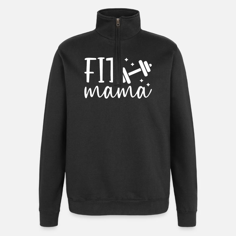 Fit Mama avec haltère - Sweat à zip 1/4 - noir