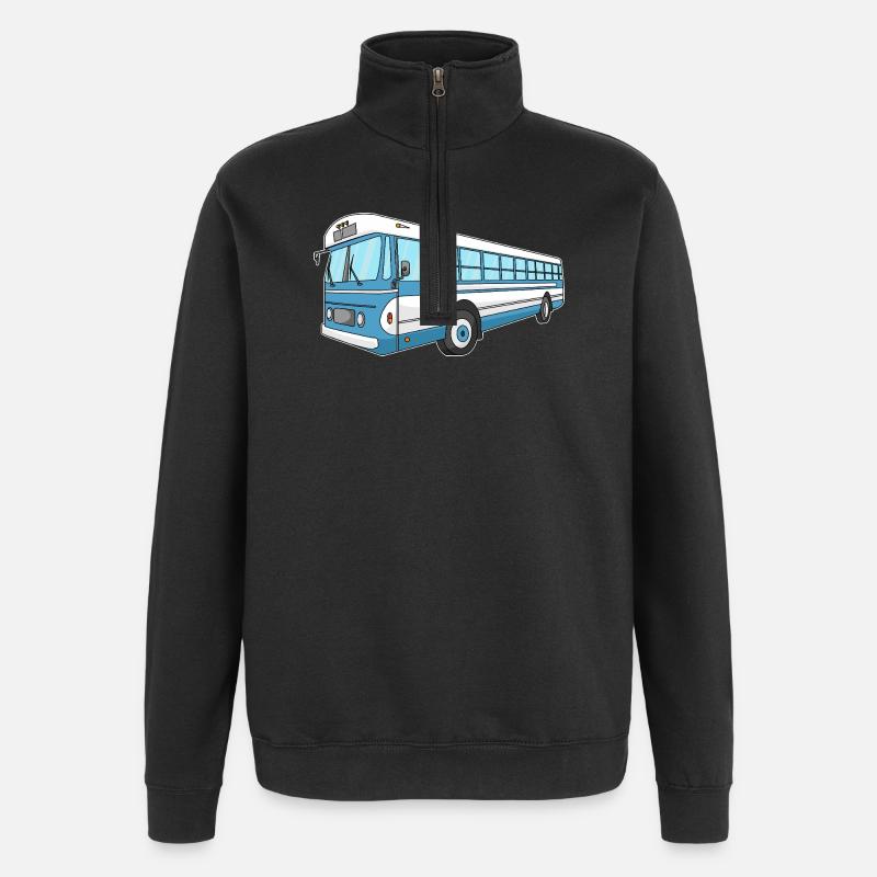 Bus - Sweat à zip 1/4 - noir