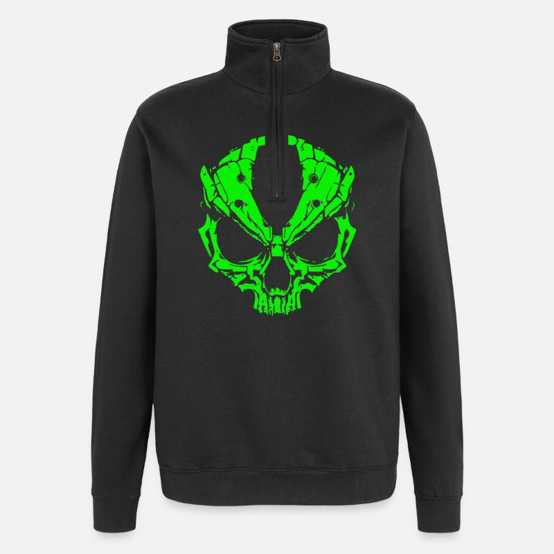 Crâne extraterrestre - Sweat à zip 1/4 - noir
