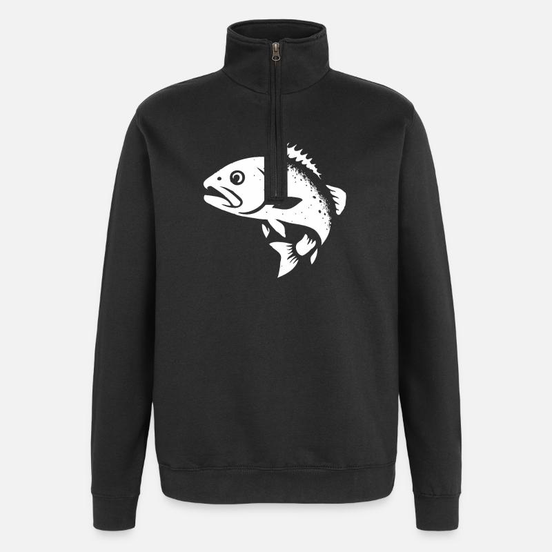 Sandre et perche - Sweat à zip 1/4 - noir