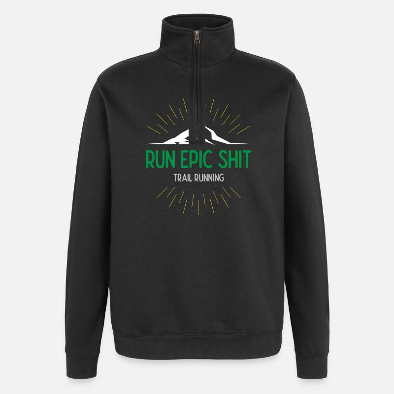 Run Epic Shit - Trail Running - Sweat à zip 1/4 - noir