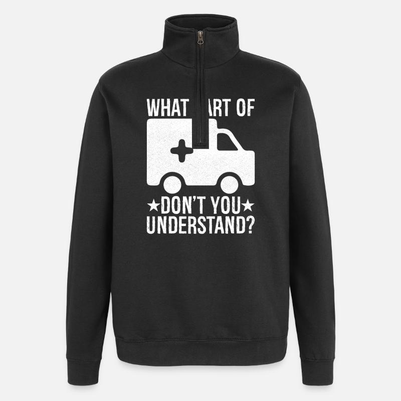 what part of don't you understand - Quarter-Zip-Sweatshirt - Schwarz