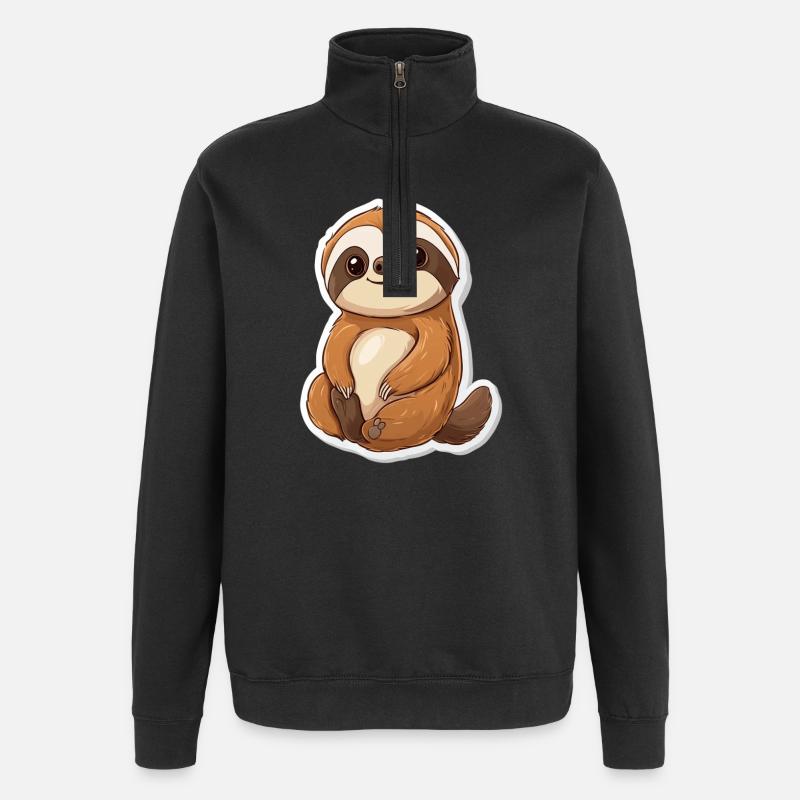 Faultier - Quarter-Zip-Sweatshirt - Schwarz