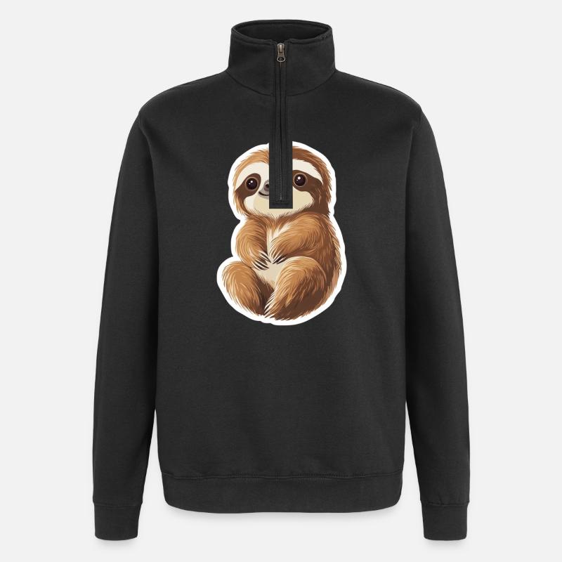 Faultier - Quarter-Zip-Sweatshirt - Schwarz