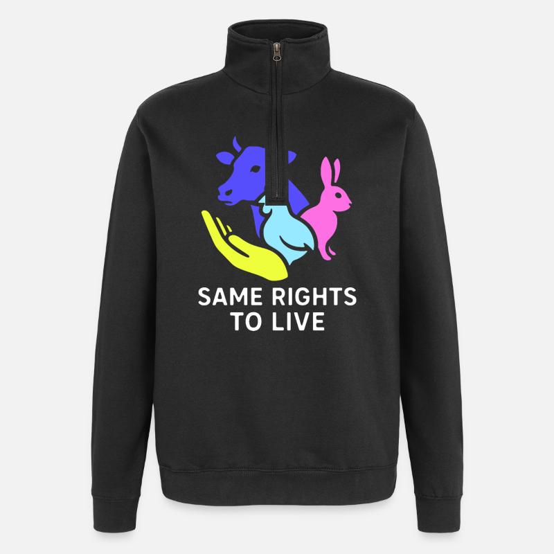 same rights to live - Quarter-Zip Sweatshirt - black