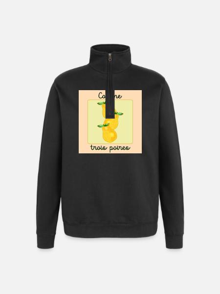 Haut comme trois poires - Sweat à zip 1/4 - noir