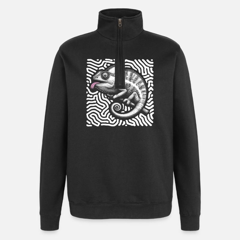 Chamäleon Pastell Stammeskunst - Quarter-Zip-Sweatshirt - Schwarz