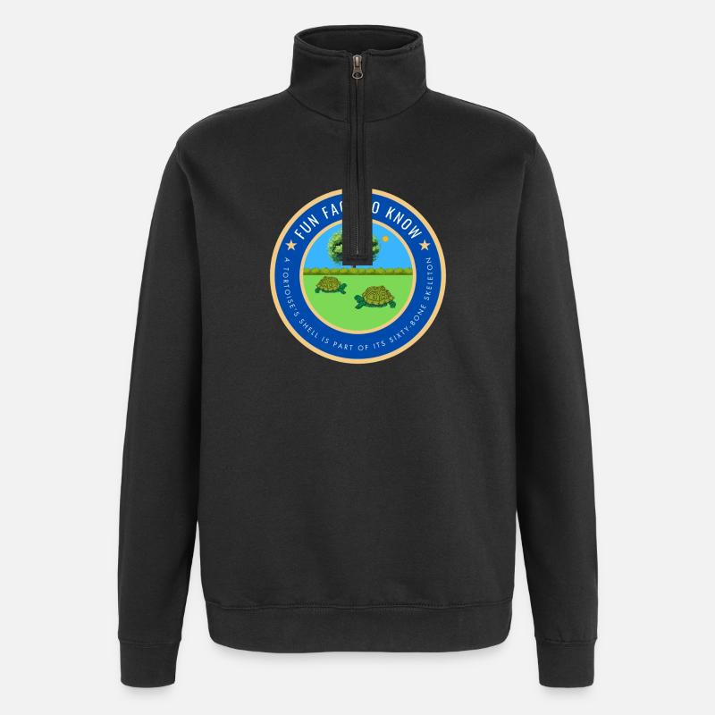 A tortoise fact - Quarter-Zip Sweatshirt - black