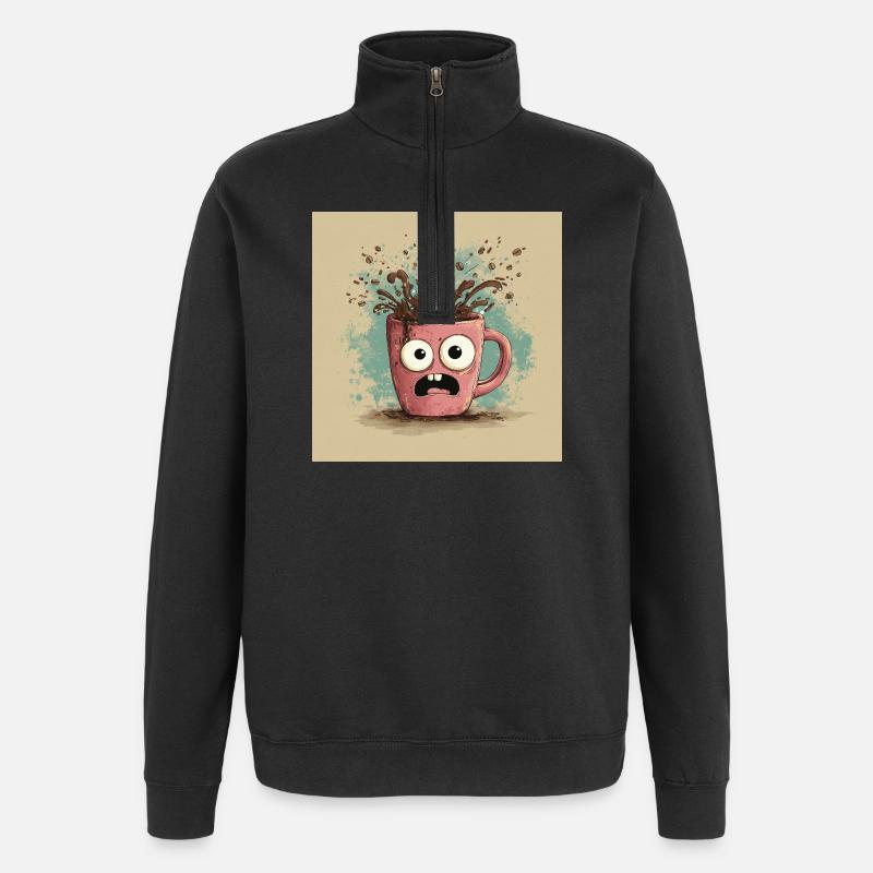 Caffeinated Chaos - Quarter-Zip-Sweatshirt - Schwarz