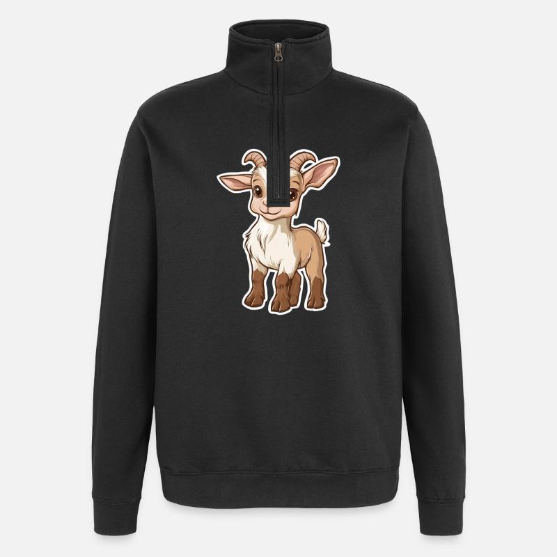 Chèvre - Sweat à zip 1/4 - noir