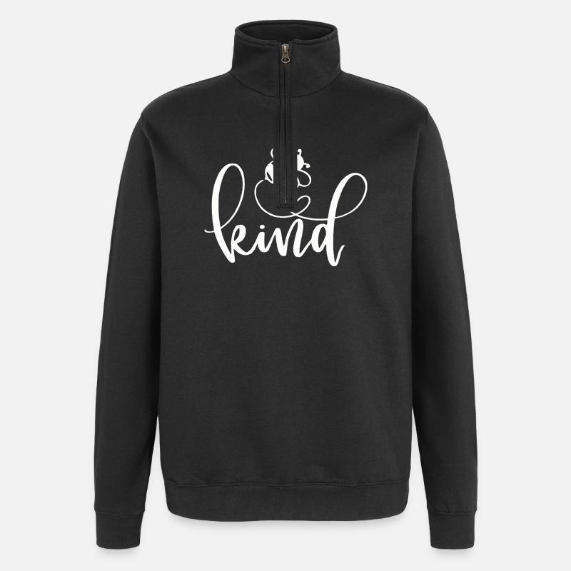 Kindness Butterflies Word Design - Quarter-Zip Sweatshirt - black
