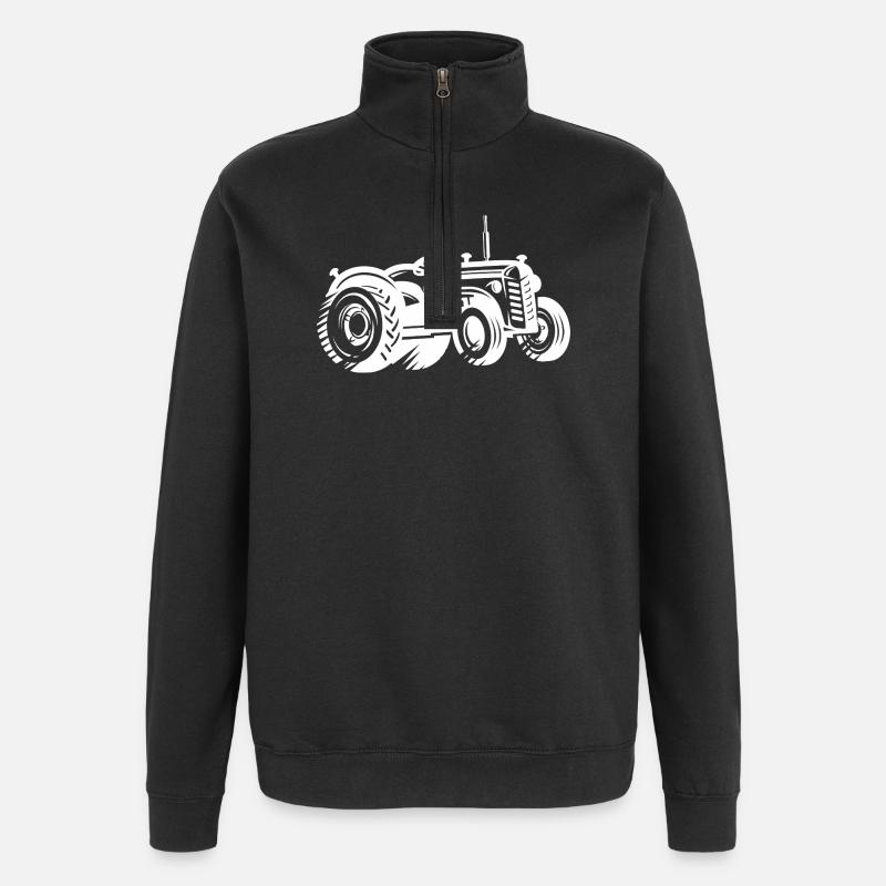 Traktor Silhouette Bauer Landwirtschaft - Quarter-Zip-Sweatshirt - Schwarz