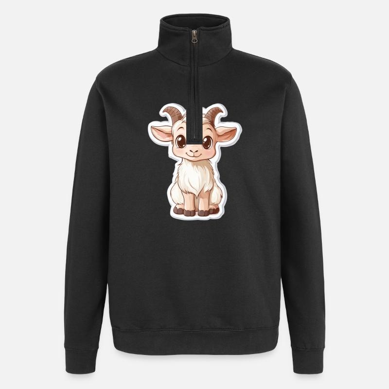 Chèvre - Sweat à zip 1/4 - noir