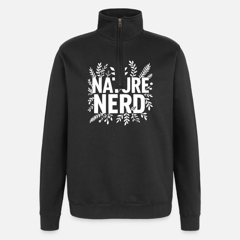 nature nerd flowers trees environment - Quarter-Zip Sweatshirt - black