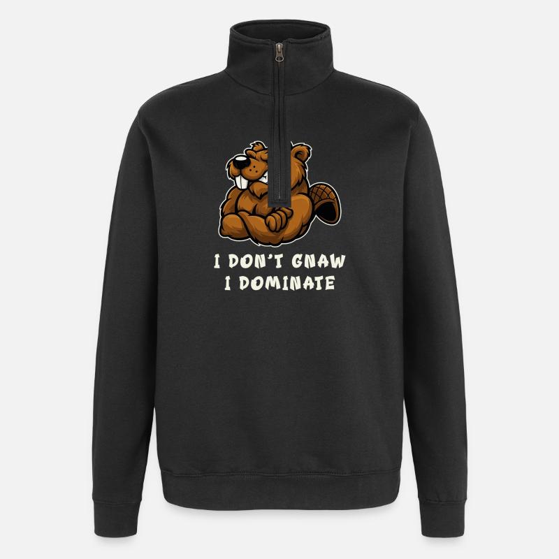 I don't nibble, I dominate - Quarter-Zip Sweatshirt - black