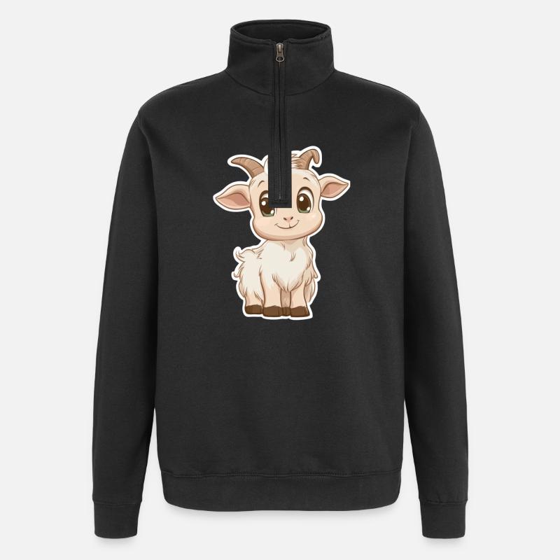 Chèvre - Sweat à zip 1/4 - noir