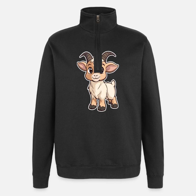 Chèvre - Sweat à zip 1/4 - noir