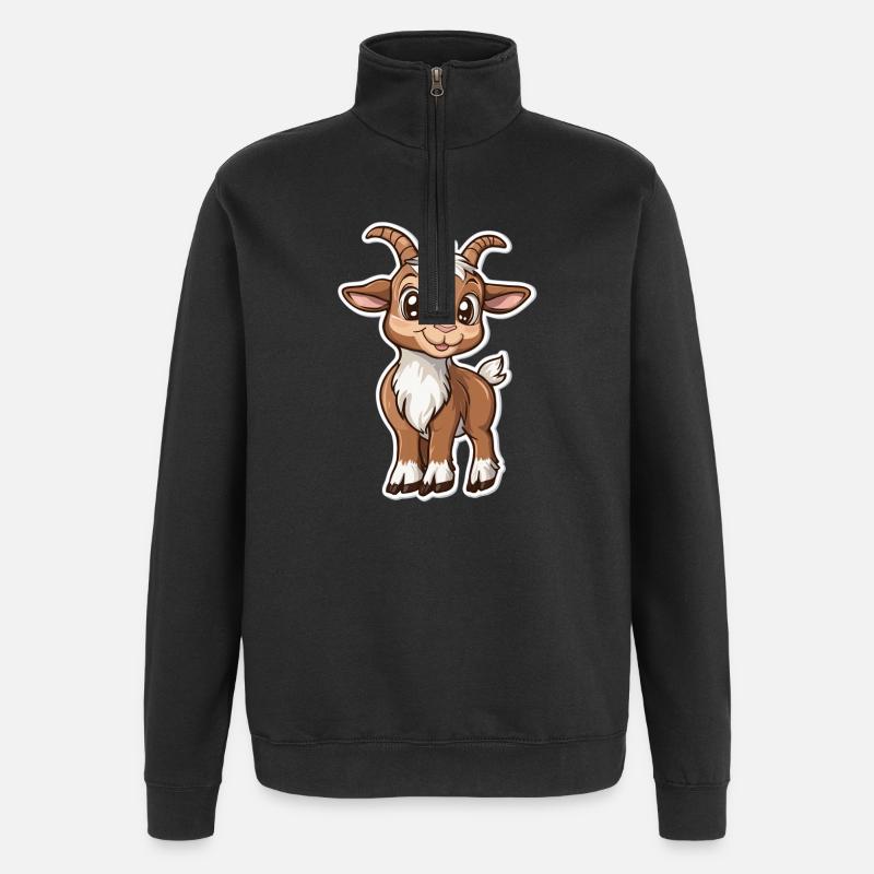 Ziege - Quarter-Zip-Sweatshirt - Schwarz