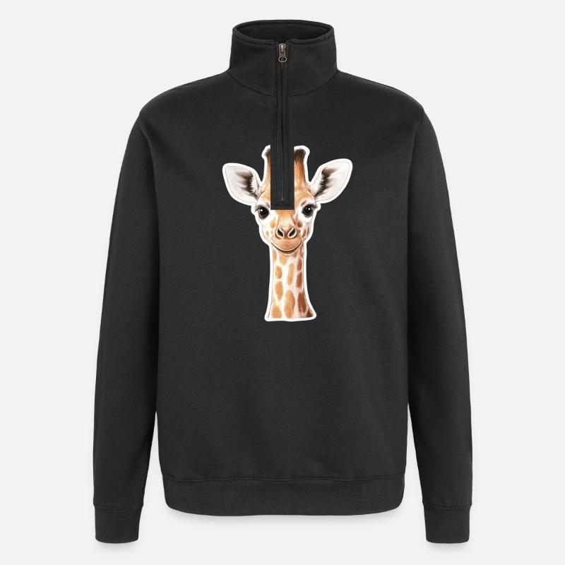 Giraffe - Quarter-Zip Sweatshirt - black