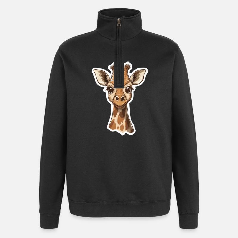 Giraffe - Quarter-Zip Sweatshirt - black