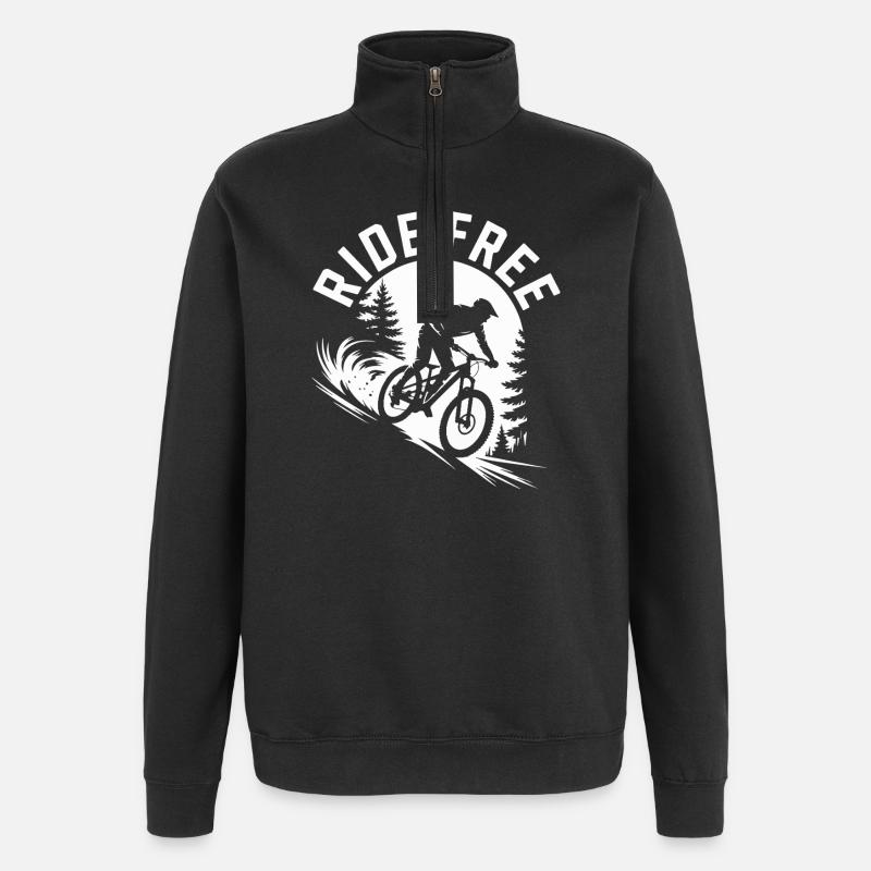 Ride Free Mountain Biking Tee - Quarter-Zip Sweatshirt - black