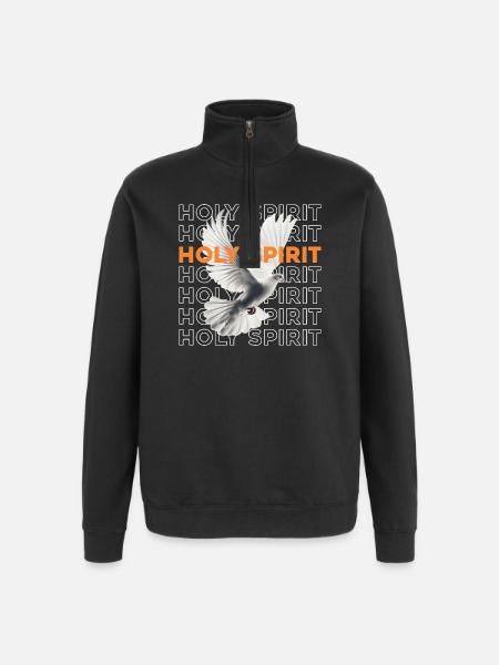 Dove of Holy Spirit - Quarter-Zip Sweatshirt - black