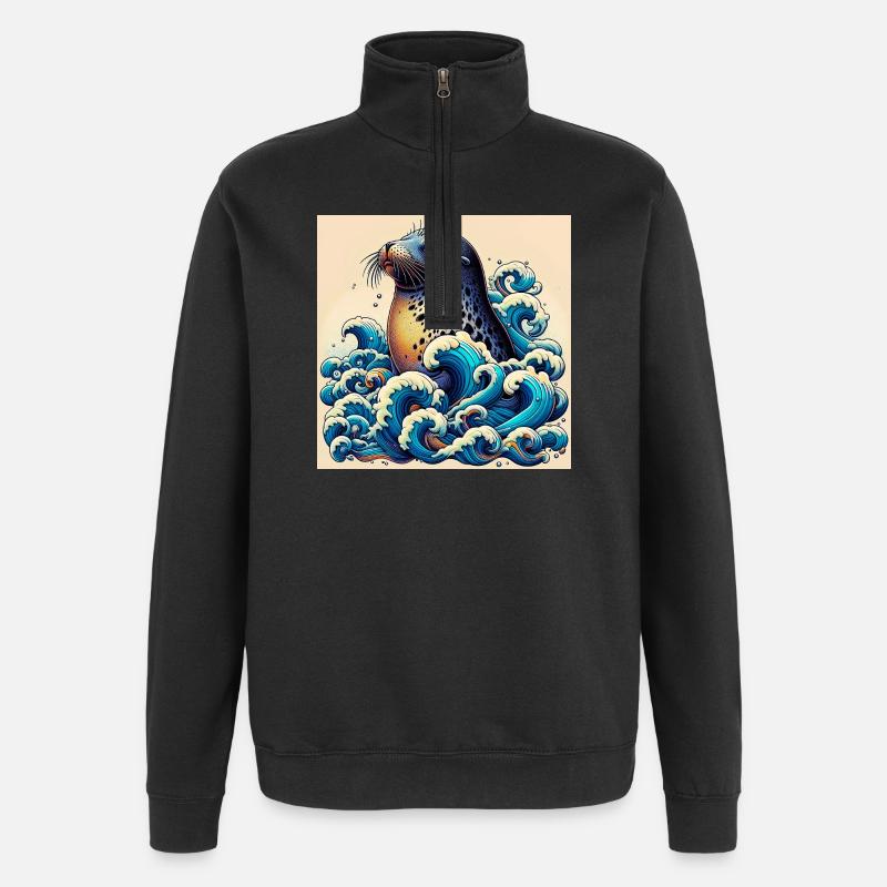 Siegel - Quarter-Zip-Sweatshirt - Schwarz