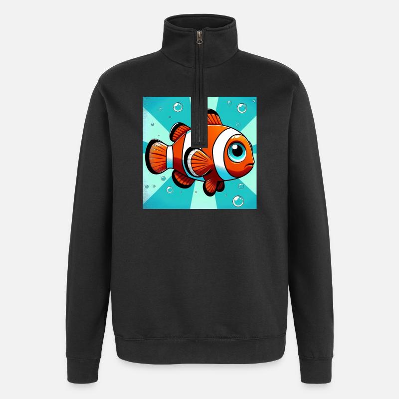Clownfisch - Quarter-Zip-Sweatshirt - Schwarz