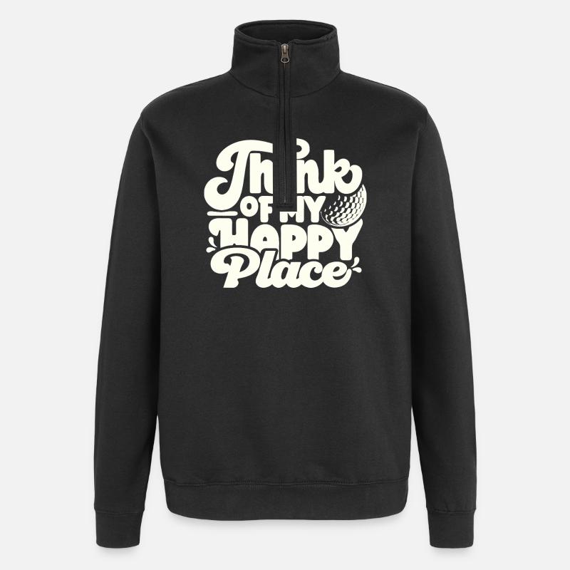 Golf et -golf Happy Place - Sweat à zip 1/4 - noir