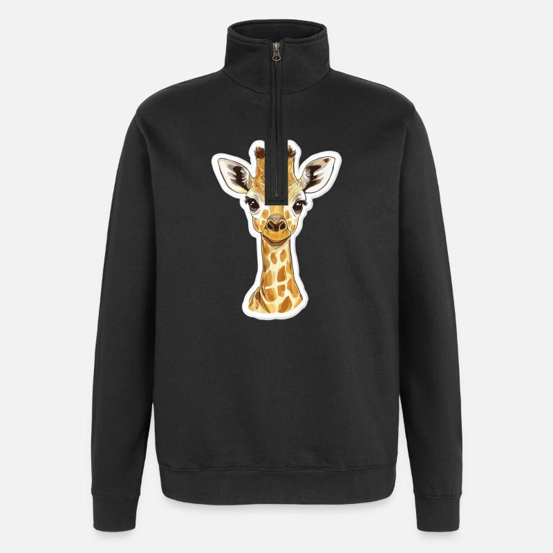Giraffe - Quarter-Zip Sweatshirt - black