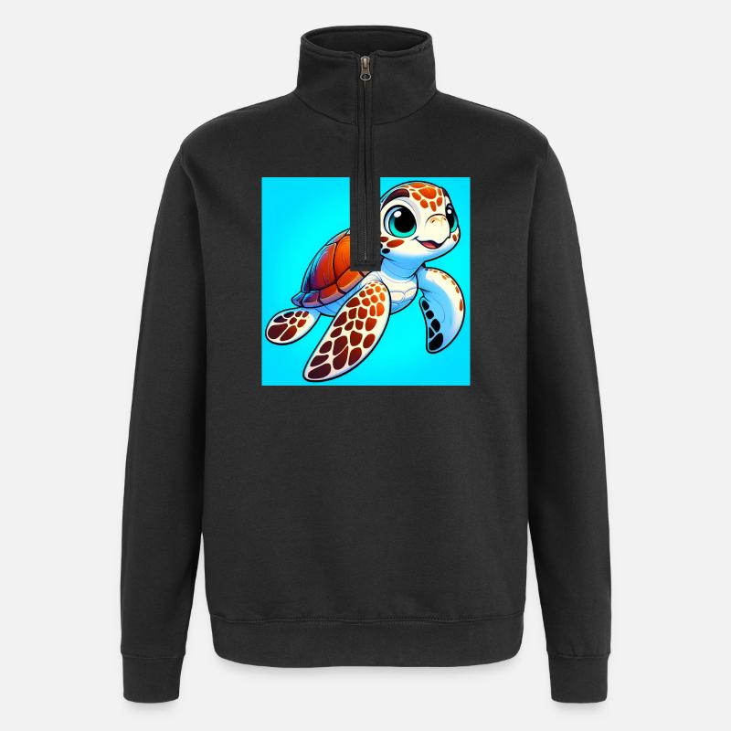 Schildkröte - Quarter-Zip-Sweatshirt - Schwarz